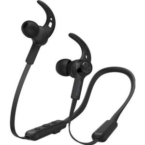 Hama Freedom Neck II Bluetooth hoofdtelefoon, in-ear, microfoon, oorhaak, zwart (12 h, Draadloze), Koptelefoon
