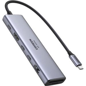 Ugreen - USB-C 7-in-1 Hub - Zilver - USB-C, 7 Havens