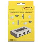 Delock - RJ11 Schakelaar - Grijs/Zwart - 3 x RJ11 Female - Handmatig