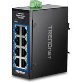 Trendnet - TI-GLC80 - Netwerkschakelaar - Zwart - 8-poorts, 1000 Mbps, IP30, -40°C tot 75°C