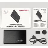 AXAGON EE25-A6M - USB3.0 - SATA 6G - Externe Behuizing - Zwart - Aluminium