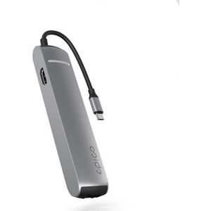 Epico 6in1 Slim Hub 8K met USB-C aansluiting - space grijs (USB-C, 6 ports), Docking station + USB-hub, Grijs