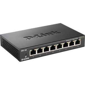 D-Link DGS-108 netwerk-switch Unmanaged L2 Gigabit Ethernet (10/100/1000) Zwart