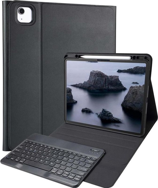 Accezz - QWERTZ Bluetooth Toetsenbord Bookcase - Zwart - Voor iPad Air 13 inch (2024) M2 / (2025) M3