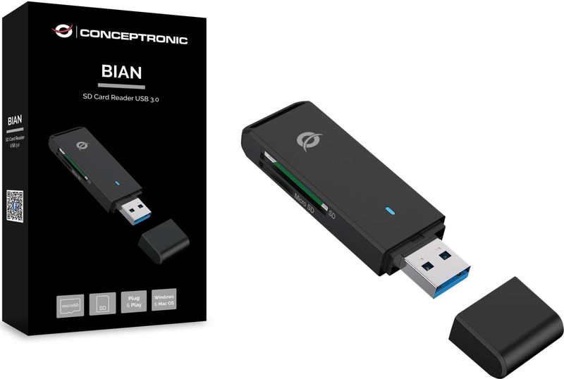 Conceptronic Card Reader - Zwart - USB 3.0