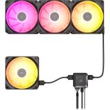 CORSAIR iCUE LINK LX120 RGB Ventilatoren - Drievoudig Pakket - Zwart - Inclusief iCUE LINK System Hub