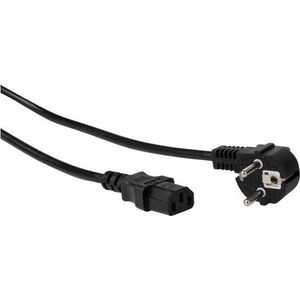 Velleman, Verlengkabels, POWER KABEL - ZWART - CEE 7/7 90° / C13 - 2 m - H05VV-F 3G1.00 mm² (2 m, C13)