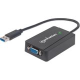 Manhattan Externe videoadapter (USB 3.0, 5 cm), Data + Video Adapter, Zwart