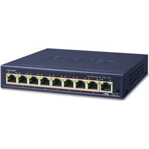 Planet - Netwerkschakelaar - Zwart - 8-Poort 10/100/1000Mbps PoE