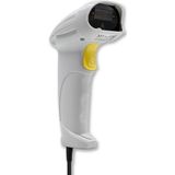 Qoltec 1D Laser Barcode Scanner USB Wit (1D streepjescodes), Barcode scanner, Wit