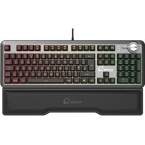 QPAD MK-95 Toetsenbord USB QWERTY Italiaans (IT, Bedraad), Toetsenbord, Zwart, Grijs