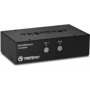 Trendnet - TK-222DVK - KVM Switch - Zwart - 2-poorts DVI met USB 2.0