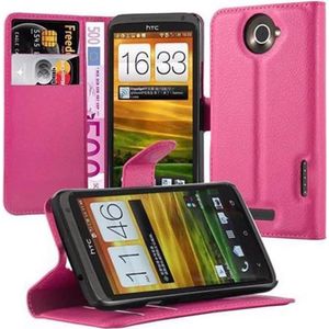 Cadorabo Boek met kaft met standfunctie (HTC One X+, HTC One X), Smartphonehoes, Roze