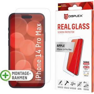 Displex Real Glass, 2D Panzerglas (1 Stuk, iPhone 14 Pro Max), Smartphone beschermfolie, Transparant