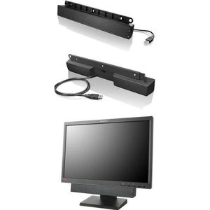 Lenovo USB Geluidsbalk (2.0 Kanaal), Soundbar, Zwart