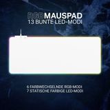 Deltaco - Gaming Muismat XL – RGB - 90x36cm – Wit