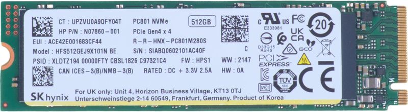 HP Pcie SSD (512 GB, M.2 2280), SSD