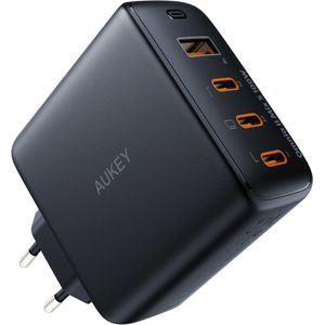 Aukey OmniaMix II (100 W, Snel opladen 4.0, Adaptief snel opladen, GaN-technologie, Stroomvoorziening, Snel opladen, SuperCharge), USB-lader, Zwart
