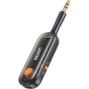 Unitek 2in1 Bluetooth 5.3 Adapter Audio Sender/Empfänger Reichweite 10m Schwarz (Zender en ontvanger), Bluetooth audio-adapters, Zwart