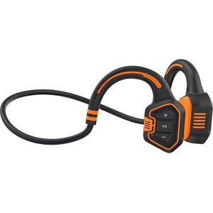 A4Tech EVOLVEO BoneSwim MP3 16GB, bluetooth bezdrátová sluchátka s mikrofonem na lícní kosti, oranžové, Koptelefoon, Oranje, Zwart