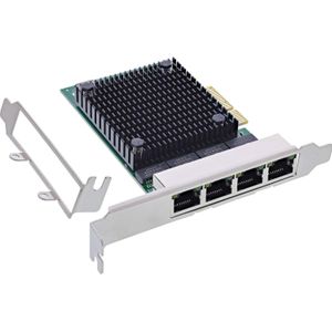 InLine - Quad Gigabit Netwerkkaart - 4x RJ45 - PCIe x4
