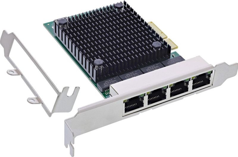 InLine - Quad Gigabit Netwerkkaart - 4x RJ45 - PCIe x4