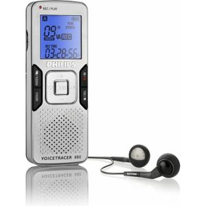 Philips Digitale stemopspoorder LFH0880/00 (2 GB), Dictafoon, Zwart, Zilver