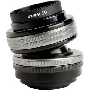 Lensbaby Composer Pro II incl. Sweet 50 Optics Fuji X-Mount (Fujifilm X, Volledig formaat, APS-C / DX), Objectief, Zwart, Zilver