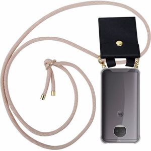 Cadorabo TPU mobiele telefoon ketting GOLD cover (Motorola Moto G5S Plus), Smartphonehoes, Goud, Roze