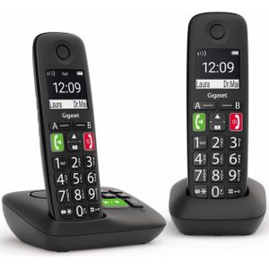 Gigaset E290A Duo (DE versie), Telefoon, Zwart