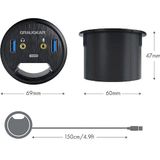 GRAUGEAR G-THUB-AU-60 interface hub USB 3.2 Gen 1 (3.1 Gen 1) Type-A Zwart