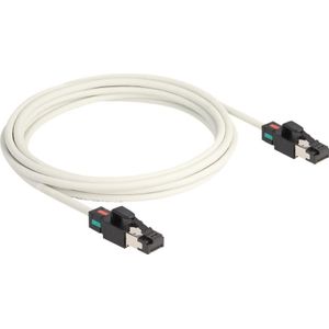 Delock Netwerkkabel RJ45 plug naar plug Cat.6A S/FTP met draaibare kleurmarkering 3m wit (S/FTP, CAT6a, 3 m), Netwerkkabel