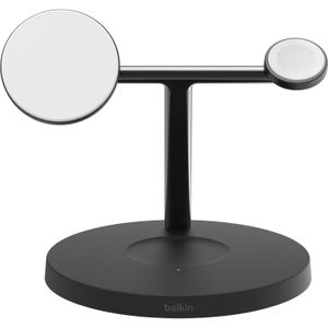 Belkin - BoostCharge Qi2 3 In 1 - MagSafe Oplader - Zwart - 15 Watt