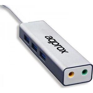 Approx APPUSB51HUB (USB), Geluidskaart, Grijs