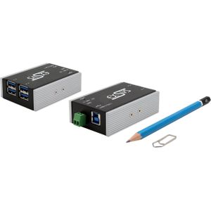 Exsys Industriële USB 3.2 Gen 1 Hub 4-poorts (USB-B, 4 ports), Docking station + USB-hub, Zwart