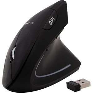 Q-Connect Muis ergonomisch zwart draadloos (Draadloze), Muis, Zwart