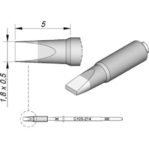 JBC Soldeerstift serie C105, beitelvorm, C105214/1,8 x 0,5 mm, recht, Hoogthermisch, Soldeer accessoires
