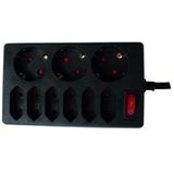 Meervoudige Stopcontact - Wit - Kunststof - 9 Geaarde Stopcontacten