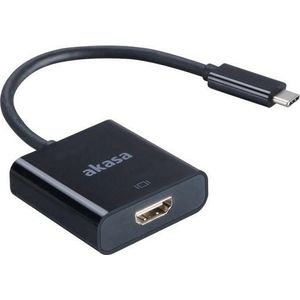 Akasa Type-C naar HDMI converter (USB Type-C, HDMI, 15 cm), Data + Video Adapter, Zwart