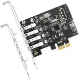 AXAGON - PCEU-43RS - PCIe Adapter - 4x USB3.0 - Zwart - Materiaal: Staal