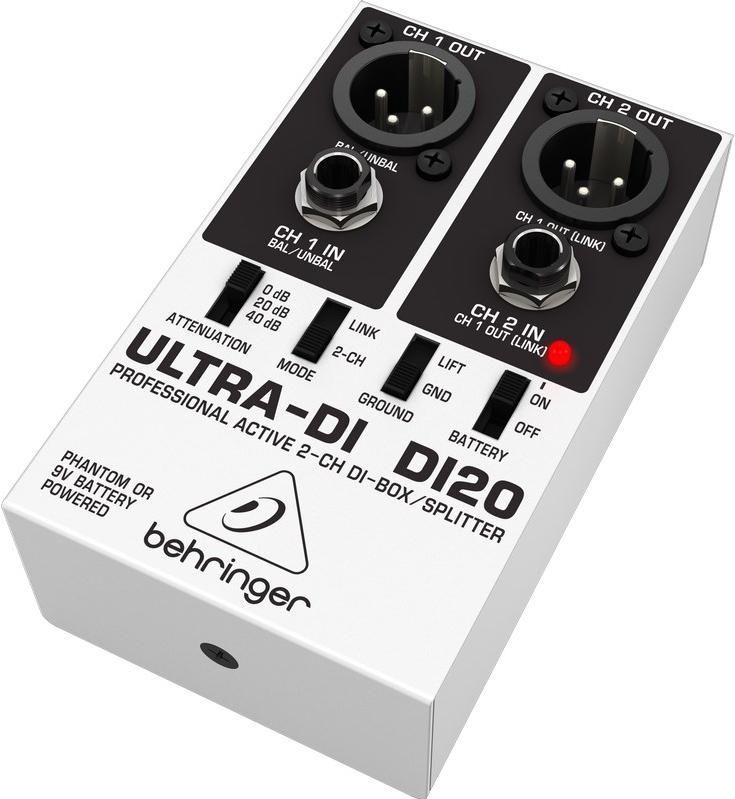Behringer Ultra-Di Di20, Effectapparaat, Wit, Zwart