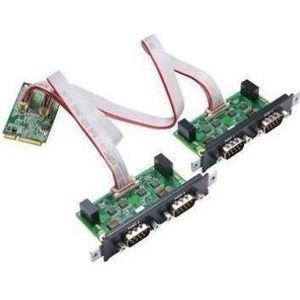 Moxa CP-104N-I-T - Seriële RS-232 Mini PCI Express kaart met 4 poorten en capacitieve 2,5 kV isolatie, Controlekaart