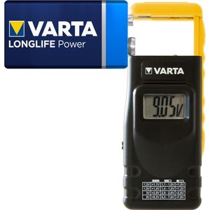 Varta LCD Digitale Batterijtester, Accutoebehoren, Geel, Zwart