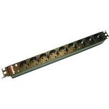 Secomp - Stekkerdoos - Zwart - 8 Uitgangen - Rackmontage - 1U