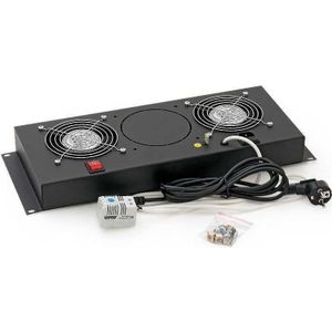 Triton RAB-CH-X21-A1 - Verticale 19-inch ventilatie-eenheid, 2 ventilatoren, 4 HE, zwart, Accessoires voor serverkasten, Zwart