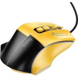Hoco - Gaming Muis - Zwart Geel - Bedraad - 3600DPI