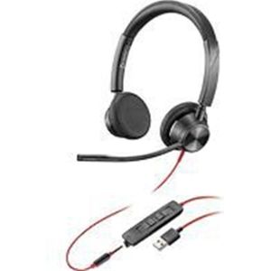 Poly - Blackwire 3320 - Kantoorheadset - Zwart - Bedraad - USB-C