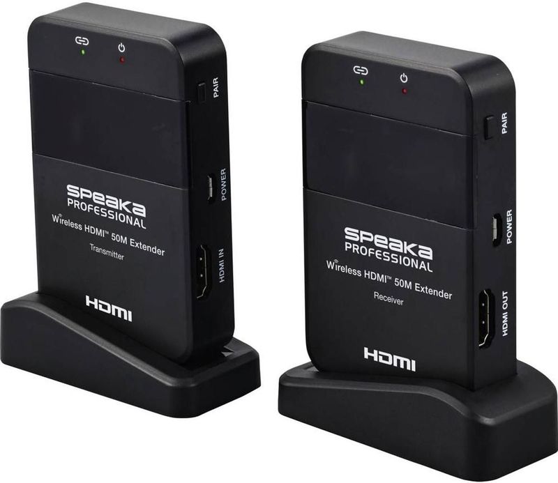 SpeaKa Professional - SP-HDE-320 - Draadloze HDMI-set - 50 m - 5 GHz - 1920 x 1080 Pixel