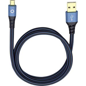 Oehlbach USB 2.0 aansluitkabel [1x stekker A 1x micro B] 3,00 m vergulde stekkercontacten Plus (3 m, USB 2.0), USB-kabel