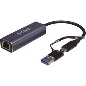 D-Link DUB-2315, RJ-45, USB Type-C, vrouwelijk, zwart, snelheid, mannelijk (USB, USB-C, RJ45 2.5 Gigabit Ethernet (1x)), Netwerkadapter, Zwart